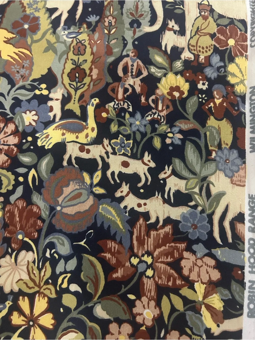 Vintage Wilmington Fabric Robin Hood Range Printed In England Vat Colours 11 Yds